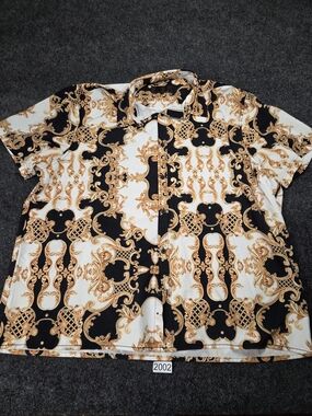 Baroque Gold by Drill Clothing Co XXL Black Gold White Baroque Print Shirt